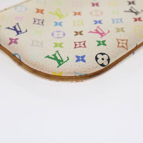 LOUIS VUITTON Monogram Multicolor Pochette MM Pouch White M60028 LV Auth 35181 - Picture 16 of 16